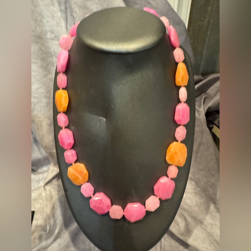J Jill Vibrant Pink and Orange‎ Necklace